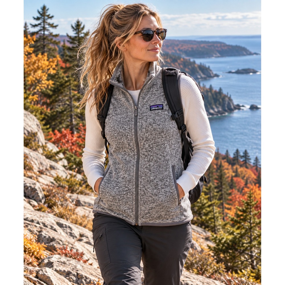 Patagonia Better Sweater Vest Womens L Gray Full Zip Fleece 25885